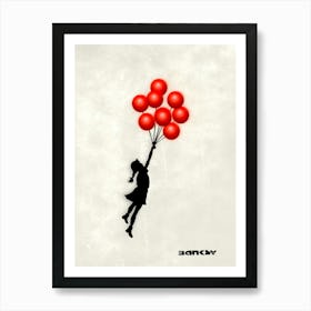 FLYING WITH BALLOONS Art Print