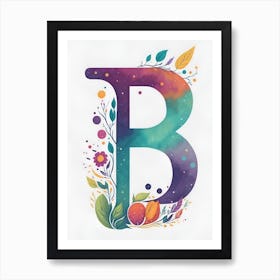 Colorful Letter B Illustration 1 Art Print