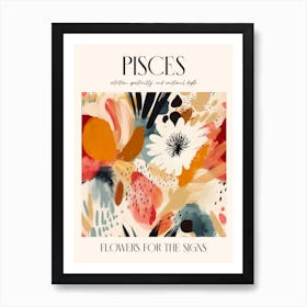 Flowers For The Signs Pisces 1 Zodiac Sign Art Print