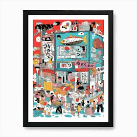 Japanese Market Art Print