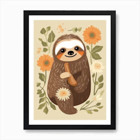 Baby Animal Illustration  Sloth 1 Poster