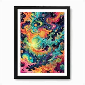 Psychedelic Galaxy Painting Art Print