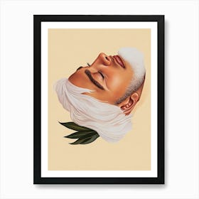 Portrait Of A Man With White Hair Art Print