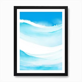 Blue Ocean Wave Watercolor Vertical Composition 148 Art Print