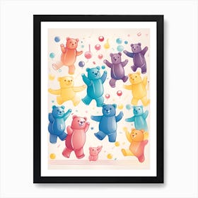 Colorful Teddy Bears Art Print