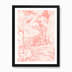 Pink Palms Art Print