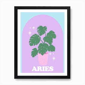 Botanical Star Sign Aries Art Print