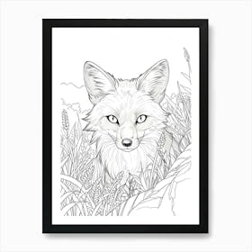 Fox In The Grass 3 Art Print