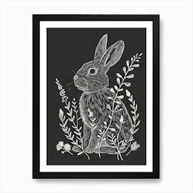 Britannia Petite Rabbit Minimalist Illustration 1 Art Print