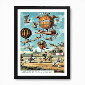 Vintage Flying Machines Art Print