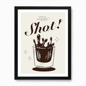 Funny Alcohol Quote Art Beige Art Print