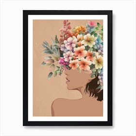 Floral Woman 2 Art Print