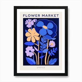 Blue Flower Market Poster Statice 1 Art Print