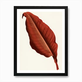 Red Banana Leaf Art Print