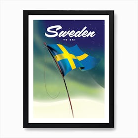 Sweden Flag travel Art Print