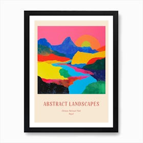 Colourful Abstract Chitwan National Park Nepal 4 Poster Art Print