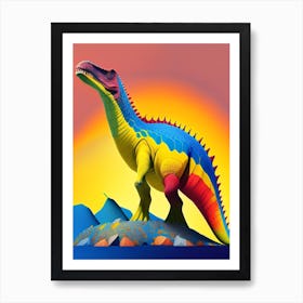 Scelidosaurus 1 Primary Colours Dinosaur Art Print