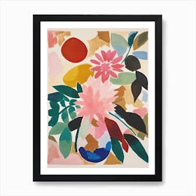 Dahlia Flower Illustration 2 Art Print