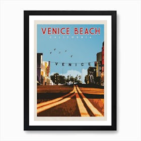 Venice Beach California Travel Poster Art Print