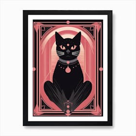 The Emperor Tarot Card, Black Cat In Pink 1 Art Print