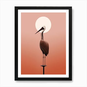 Minimalist Brown Pelican 3 Illustration Art Print