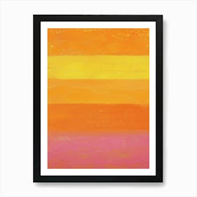 Orange And Pink Stripes Art Print