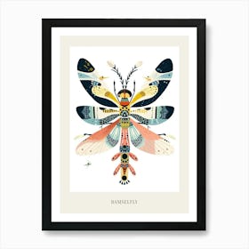 Colourful Insect Illustration Damselfly 8 Poster Art Print