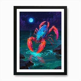 Crab At Night Art Print