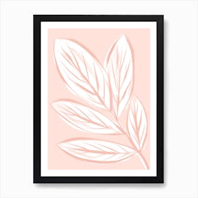 Modern Pink Leaves Art Print