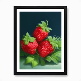 Everbearing Strawberries, Plant, Crayon Art Print