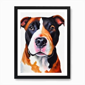 Bull Terrier 2 Watercolour Dog Art Print