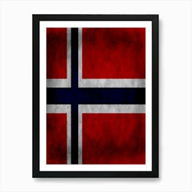 Norway Flag Texture Art Print