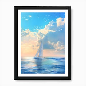 Sailboat In The Sea Art Print