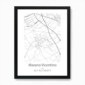 Marano Vicentino,Italy Minimalist Map Poster