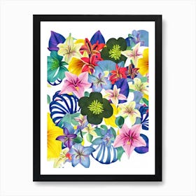 Lilies 2 Modern Colourful Flower Art Print