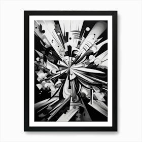 Transformation Abstract Black And White 3 Art Print