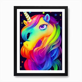 Neon Unicorn Art Print