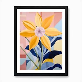 Sunflower 1 Hilma Af Klint Inspired Pastel Flower Painting Art Print