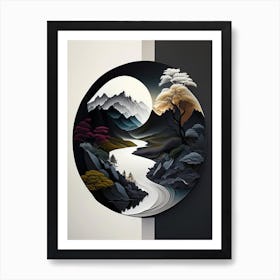 Landscapes 16, Yin and Yang Illustration Art Print