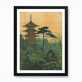 Mount Koya In Koyasan Mid Century Modern 4 Art Print