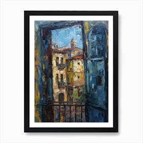 Window View Of Venice In The Style Of Expressionism 4 Art Print