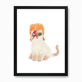 Fy Bowie Hat Cat 7200 9600 Art Print