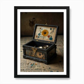 Sunflower Jewelry Box Art Print