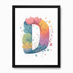 Colorful Letter D Illustration Art Print