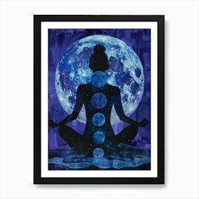 Yoga On The Moon Art Print