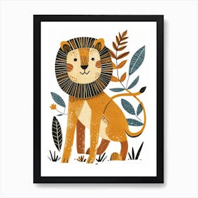 African Lion Lion In Different Seasons Clipart 3 Art Print