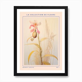 Monkey Orchid French Flower Botanical Poster Art Print