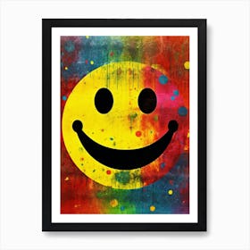 Smiley Face Splash Paint Art Print