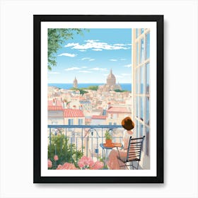 Marseille France 7 Illustration Art Print