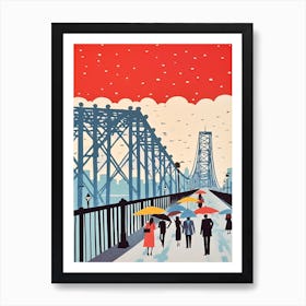 Howrah Bridge, West Bengal, India Colourful 2 Art Print